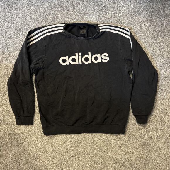 Adidas Sweatshirt L Y2K Retro Sportswear Pullover Fleece Gym Streetwear Athletic - Picture 1 of 12